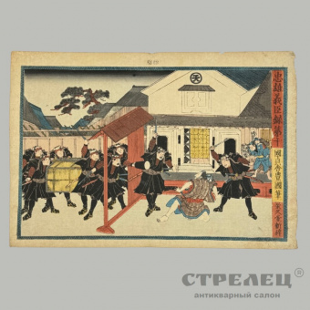 фото — японская гравюра «испытание верности гихэя». тоёкуни iii 1846–1848 г.